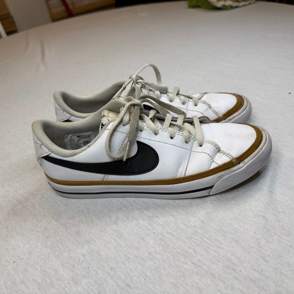 Nike Other - Nike Court Royale 2 Low White Black‎ Gold Sneakers Youth Size 6Y DA5380 102